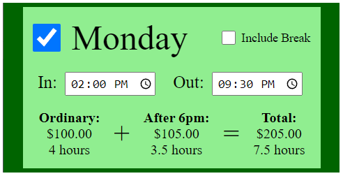 Earnings Calculator